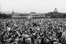 熱情高漲的奧地利人聚集在貝維帝宮的公園 (1955年)
